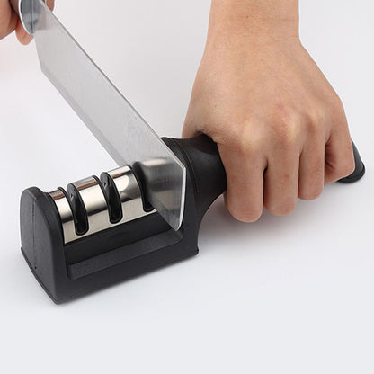 Knife Sharpener 3 Slot Kitchen Knives Sharpen Blade Sharpening Tool for Home Kitchen Black V1294-YM0512-3118220296012