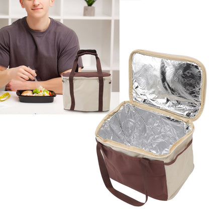 Insulated Lunch Bag Leak Proof Portable Reusable Lunch Box for Students Men Women and Office Workers L Coffee V1294-YM0512-3118220296412