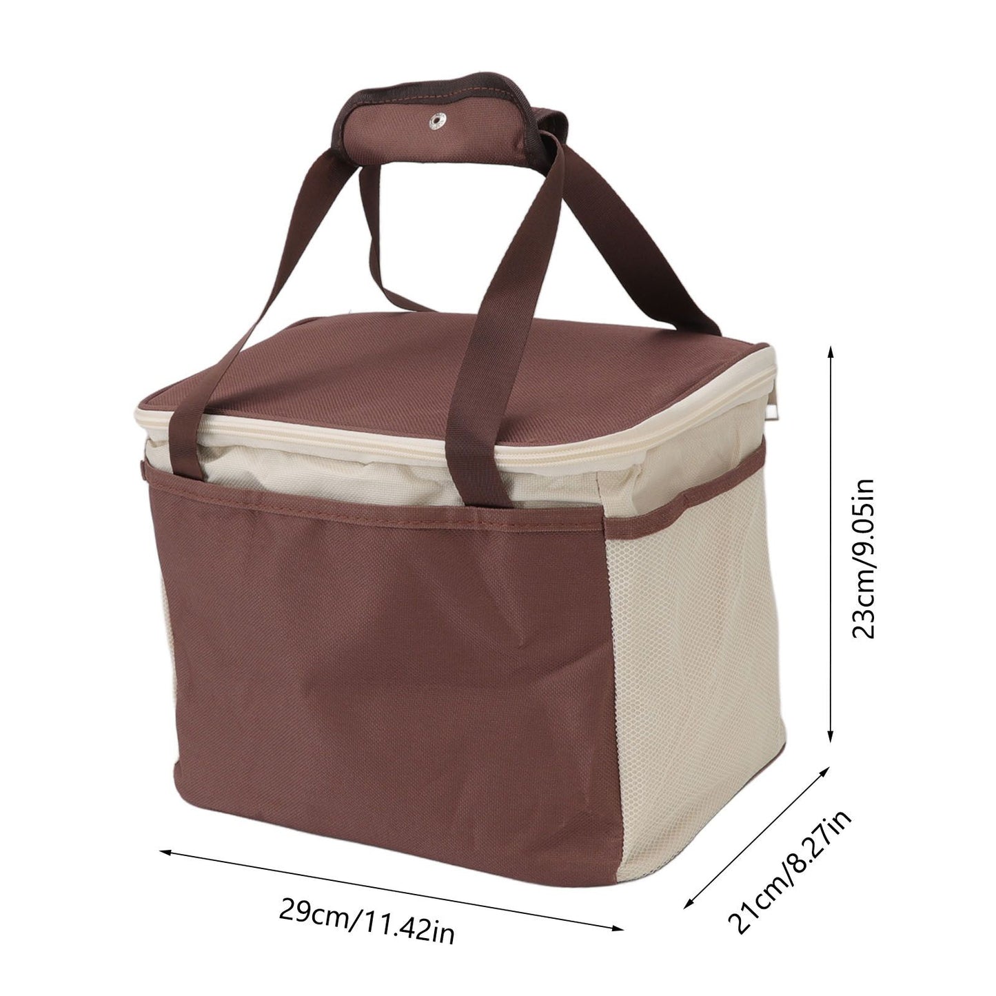 Insulated Lunch Bag Leak Proof Portable Reusable Lunch Box for Students Men Women and Office Workers L Coffee V1294-YM0512-3118220296412