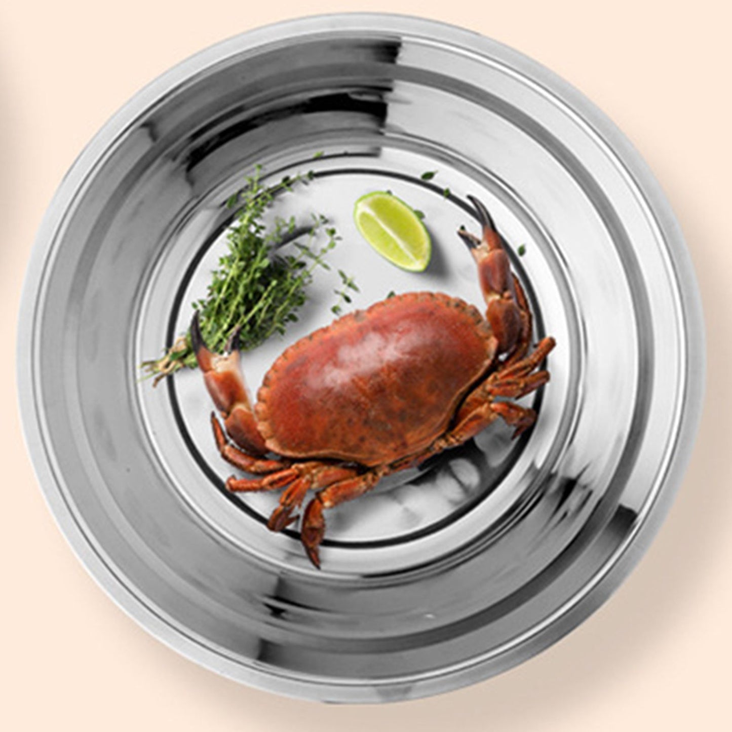 26cm Stainless Steel Basin Mixing Bowl Thicken Heavy Duty Deeper Edge Mirror Finish Salad Bowl V1294-YM0512-3118220296511