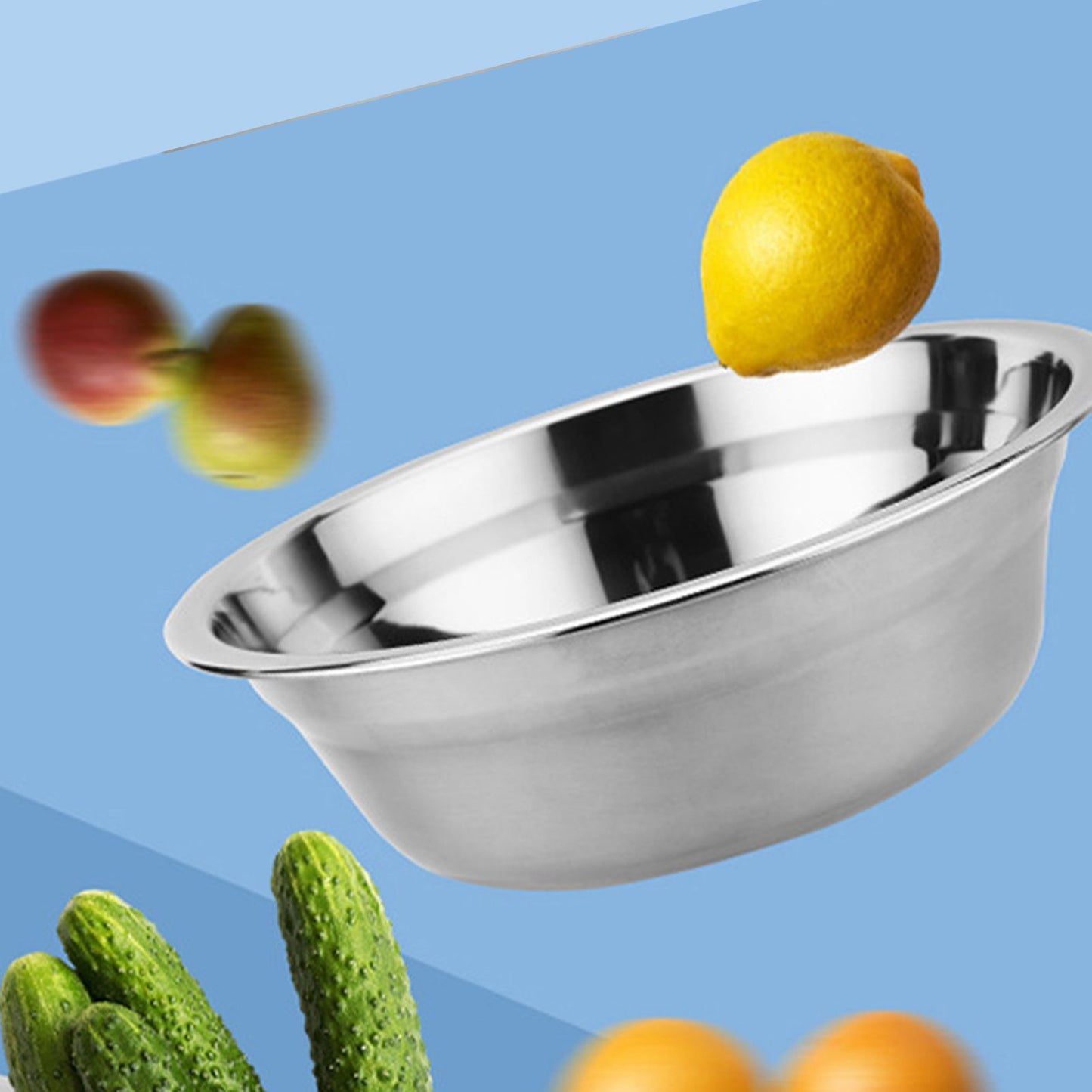 26cm Stainless Steel Basin Mixing Bowl Thicken Heavy Duty Deeper Edge Mirror Finish Salad Bowl V1294-YM0512-3118220296511