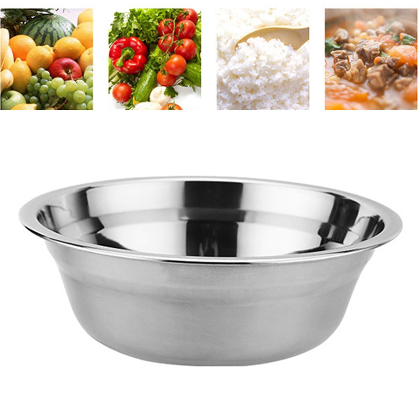 26cm Stainless Steel Basin Mixing Bowl Thicken Heavy Duty Deeper Edge Mirror Finish Salad Bowl V1294-YM0512-3118220296511
