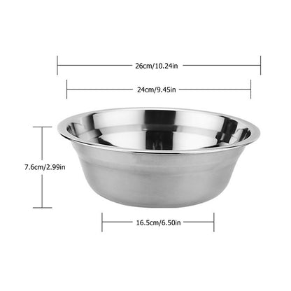 26cm Stainless Steel Basin Mixing Bowl Thicken Heavy Duty Deeper Edge Mirror Finish Salad Bowl V1294-YM0512-3118220296511