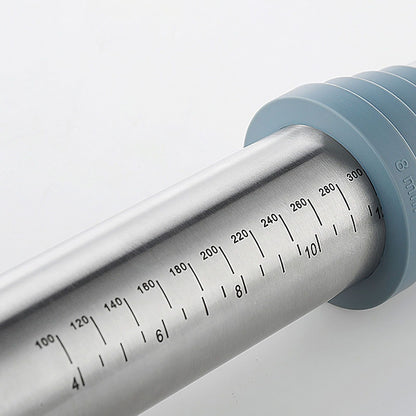 Adjustable Thicknes Flour Rolling Pin with Scale Mat Dough Scraper 430 Stainless Steel Cooking Tools Baking V1294-YM0512-3118220296611