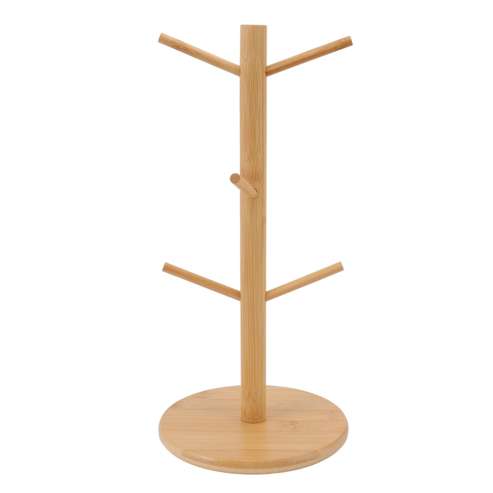 Coffee Cup Holder Space Saving Bamboo Coffee Mug Tree Rack Holder Organizer for Storage Display Drying Mugs V1294-YM0512-3118220298111