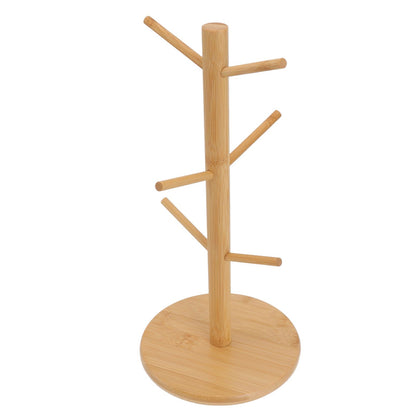 Coffee Cup Holder Space Saving Bamboo Coffee Mug Tree Rack Holder Organizer for Storage Display Drying Mugs V1294-YM0512-3118220298111