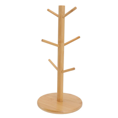 Coffee Cup Holder Space Saving Bamboo Coffee Mug Tree Rack Holder Organizer for Storage Display Drying Mugs V1294-YM0512-3118220298111