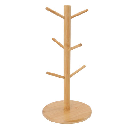 Coffee Cup Holder Space Saving Bamboo Coffee Mug Tree Rack Holder Organizer for Storage Display Drying Mugs V1294-YM0512-3118220298111