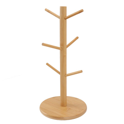 Coffee Cup Holder Space Saving Bamboo Coffee Mug Tree Rack Holder Organizer for Storage Display Drying Mugs V1294-YM0512-3118220298111
