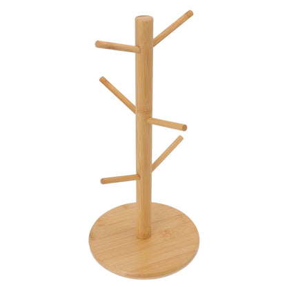 Coffee Cup Holder Space Saving Bamboo Coffee Mug Tree Rack Holder Organizer for Storage Display Drying Mugs V1294-YM0512-3118220298111