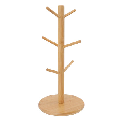 Coffee Cup Holder Space Saving Bamboo Coffee Mug Tree Rack Holder Organizer for Storage Display Drying Mugs V1294-YM0512-3118220298111