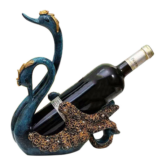 Luxury Swan Wine Rack Innovative Desktop Wine Cabinet Decorative Ornaments for Living Room Office Blue V1294-YM0512-3118220299211