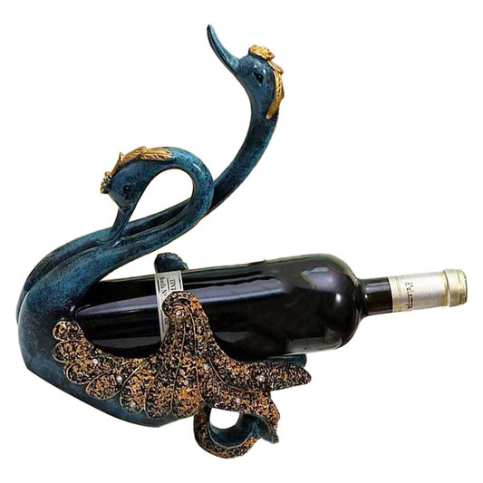 Luxury Swan Wine Rack Innovative Desktop Wine Cabinet Decorative Ornaments for Living Room Office Blue V1294-YM0512-3118220299211