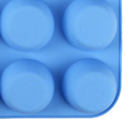 12 Cupcake Pan Soft Silicone Round Shape Easy Release Muffin Pan for Cupcake Muffin Gelatin Soap Candle Blue V1294-YM0512-3118220299312