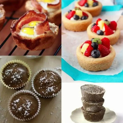 12 Cupcake Pan Soft Silicone Round Shape Easy Release Muffin Pan for Cupcake Muffin Gelatin Soap Candle Blue V1294-YM0512-3118220299312