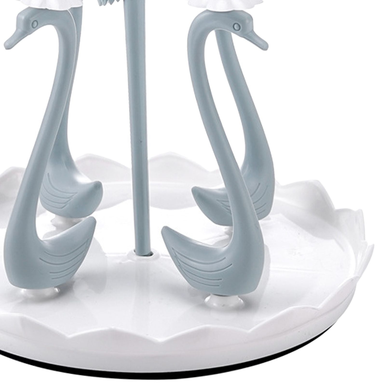 Swan Cup Holder with Rotating Drip Tray Plastic Rotatable Drinking Cup Drainer Stand Rack for Home Kitchen V1294-YM0512-3118220299412