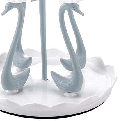 Swan Cup Holder with Rotating Drip Tray Plastic Rotatable Drinking Cup Drainer Stand Rack for Home Kitchen V1294-YM0512-3118220299412