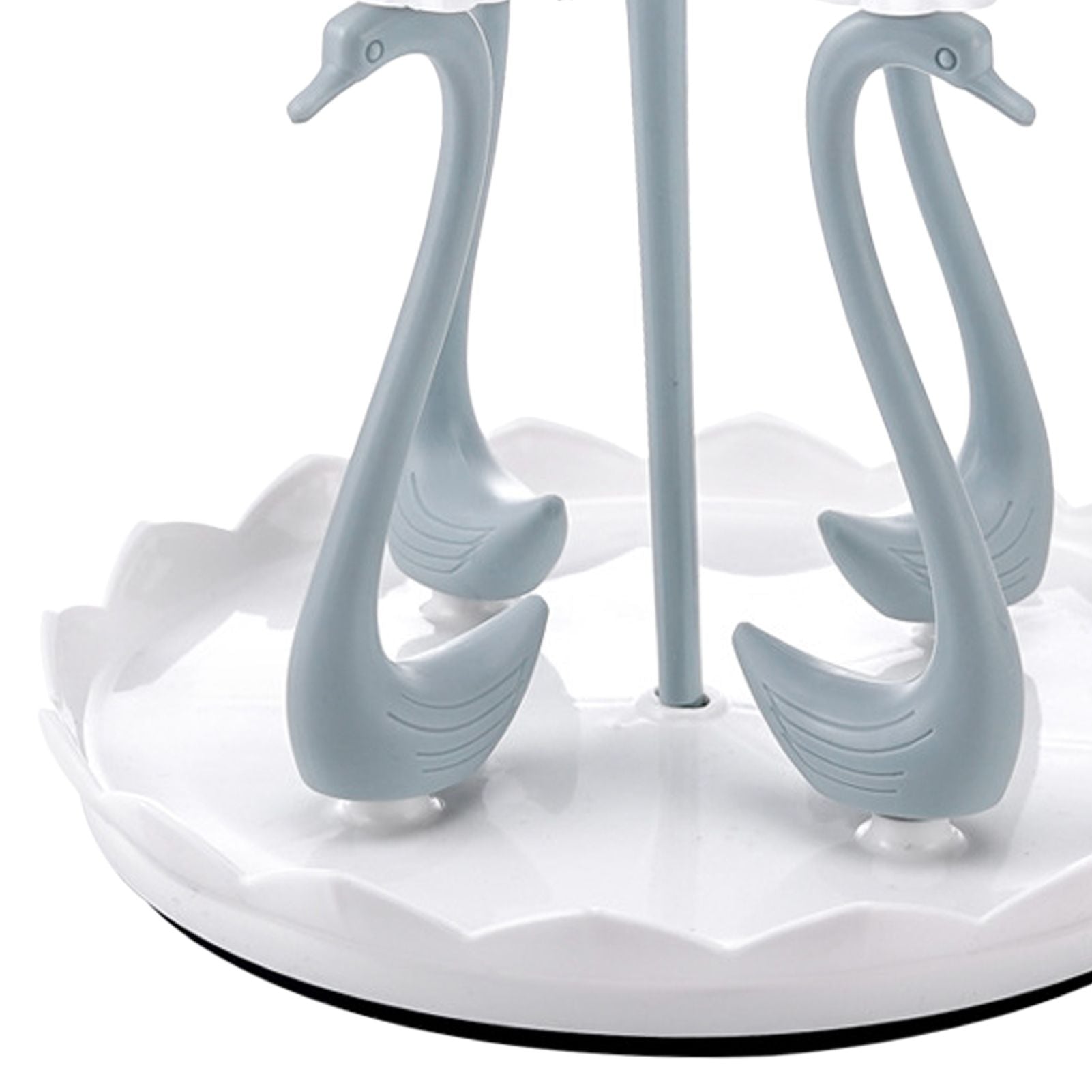 Swan Cup Holder with Rotating Drip Tray Plastic Rotatable Drinking Cup Drainer Stand Rack for Home Kitchen V1294-YM0512-3118220299412