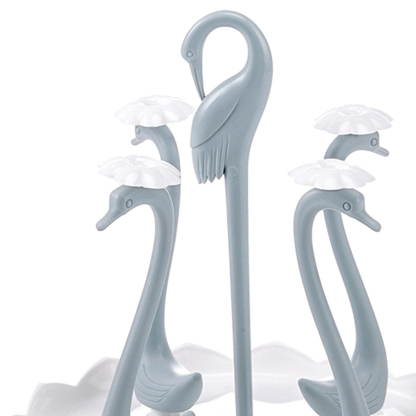 Swan Cup Holder with Rotating Drip Tray Plastic Rotatable Drinking Cup Drainer Stand Rack for Home Kitchen V1294-YM0512-3118220299412