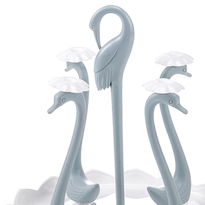 Swan Cup Holder with Rotating Drip Tray Plastic Rotatable Drinking Cup Drainer Stand Rack for Home Kitchen V1294-YM0512-3118220299412