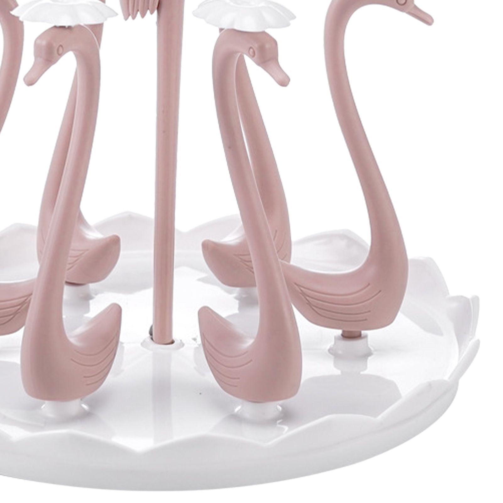 Swan Cup Holder with Rotating Drip Tray Plastic Rotatable Drinking Cup Drainer Stand Rack for Home Kitchen V1294-YM0512-3118220299413