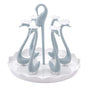 Swan Cup Holder with Rotating Drip Tray Plastic Rotatable Drinking Cup Drainer Stand Rack for Home Kitchen V1294-YM0512-3118220299414