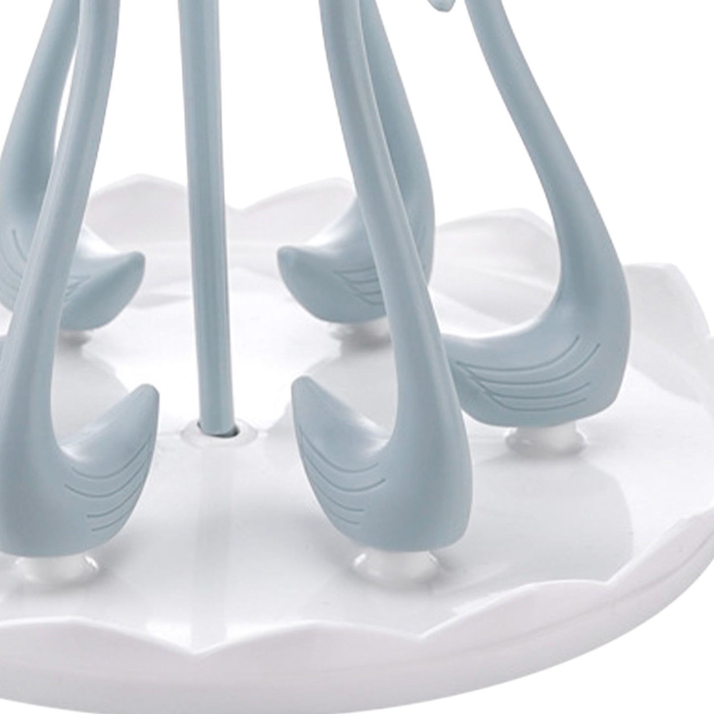 Swan Cup Holder with Rotating Drip Tray Plastic Rotatable Drinking Cup Drainer Stand Rack for Home Kitchen V1294-YM0512-3118220299414