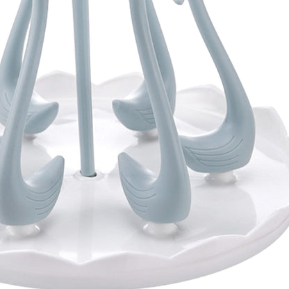 Swan Cup Holder with Rotating Drip Tray Plastic Rotatable Drinking Cup Drainer Stand Rack for Home Kitchen V1294-YM0512-3118220299414