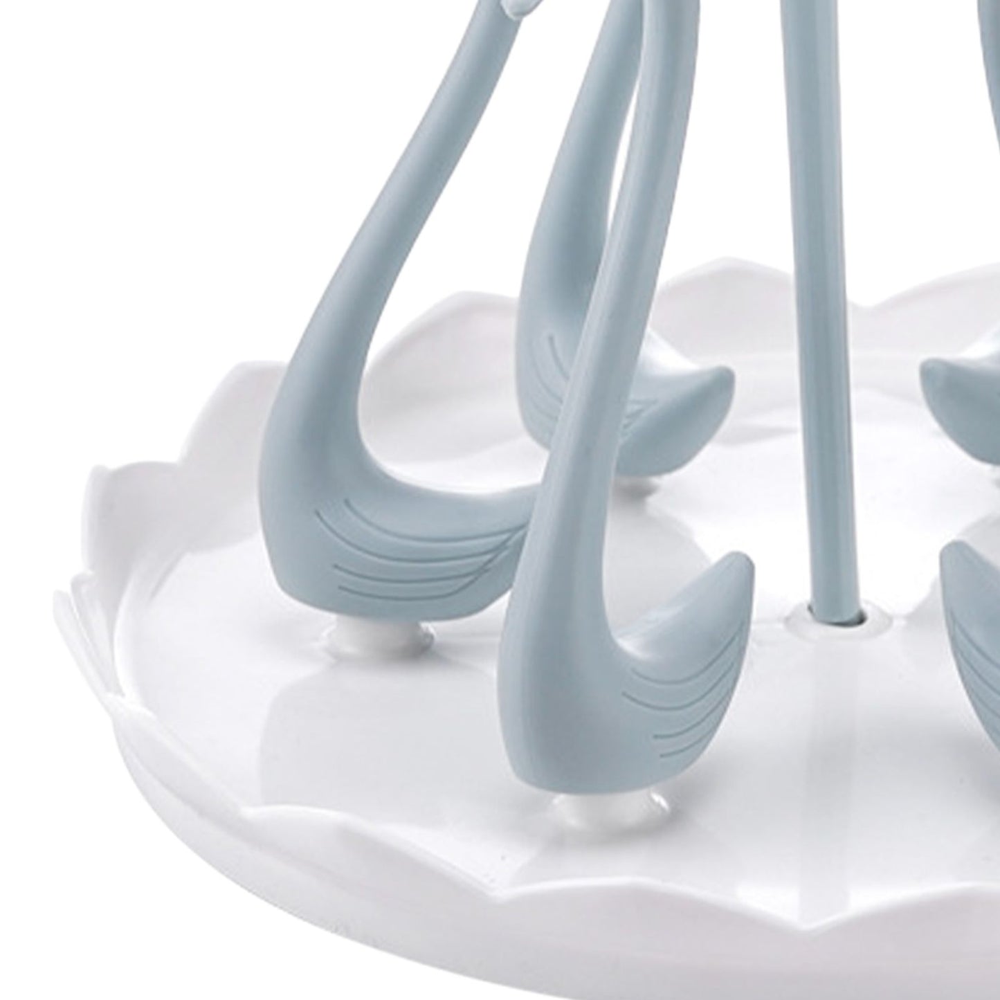 Swan Cup Holder with Rotating Drip Tray Plastic Rotatable Drinking Cup Drainer Stand Rack for Home Kitchen V1294-YM0512-3118220299414