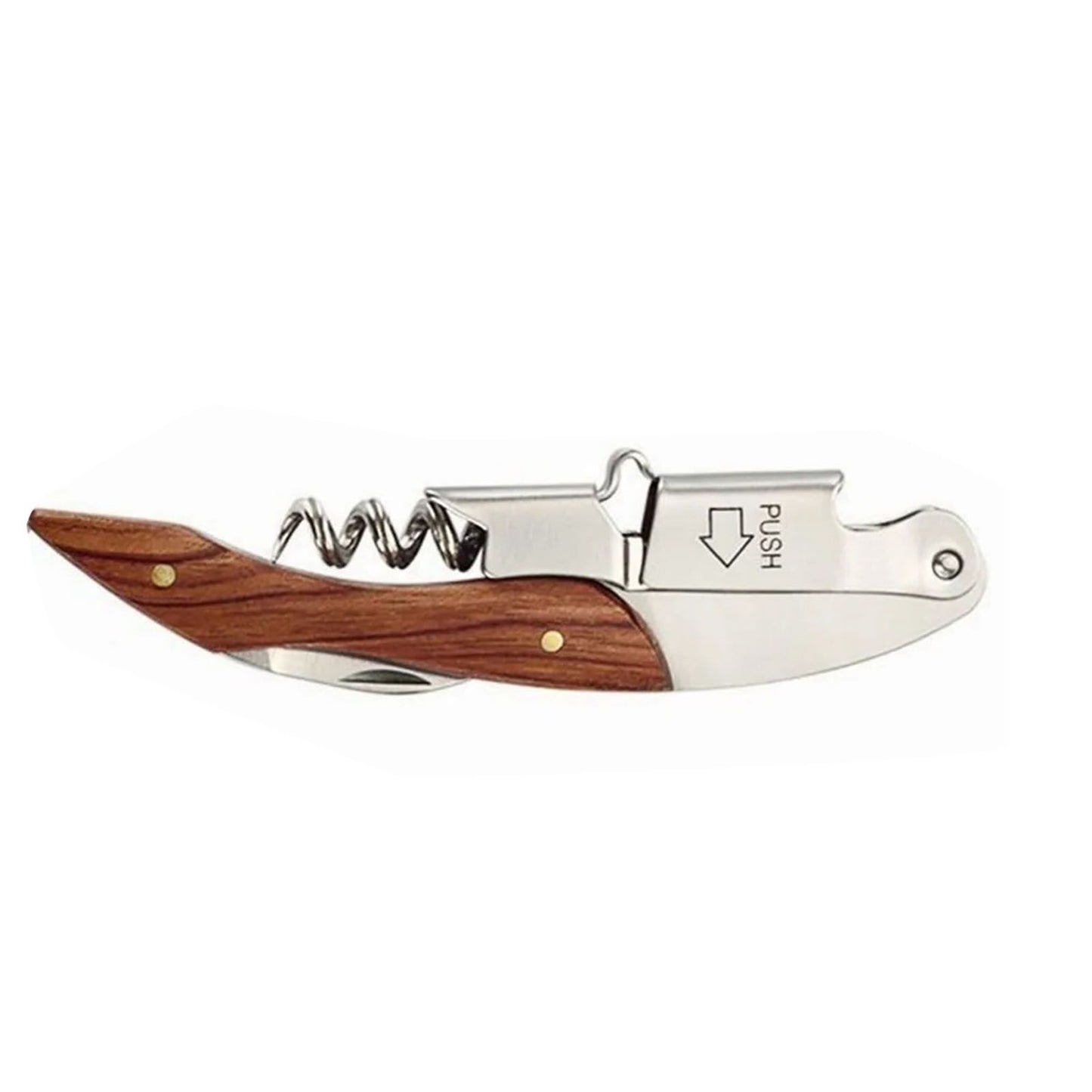 Wine Bottle Opener Corkscrew Stainless Steel Wood Easy Grip Portable Tool for Home V1294-YM0512-3118220301411