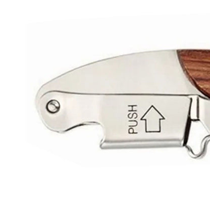 Wine Bottle Opener Corkscrew Stainless Steel Wood Easy Grip Portable Tool for Home V1294-YM0512-3118220301411