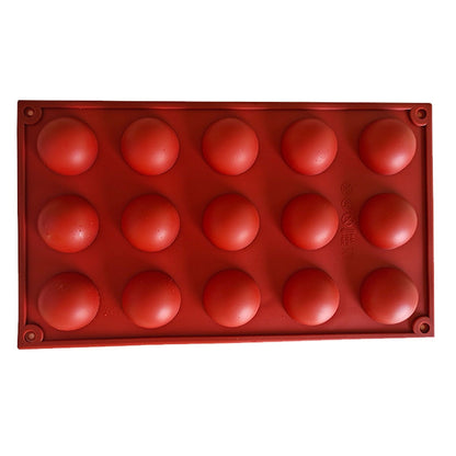 Semi Sphere Mold 15 Holes Silicone Semicircle Baking Mold for Cake Chocolate Mousse V1294-YM0512-3118220301511