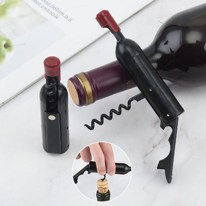 Wine Opener Black Multifunctional Magnet Design Portable Stainless Steel Wine Opener V1294-YM0512-3118220301611