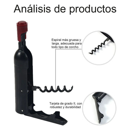 Wine Opener Black Multifunctional Magnet Design Portable Stainless Steel Wine Opener V1294-YM0512-3118220301611