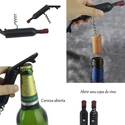 Wine Opener Black Multifunctional Magnet Design Portable Stainless Steel Wine Opener V1294-YM0512-3118220301611
