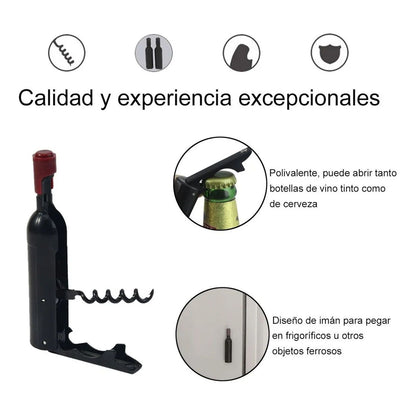 Wine Opener Black Multifunctional Magnet Design Portable Stainless Steel Wine Opener V1294-YM0512-3118220301611