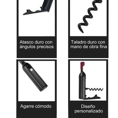 Wine Opener Black Multifunctional Magnet Design Portable Stainless Steel Wine Opener V1294-YM0512-3118220301611
