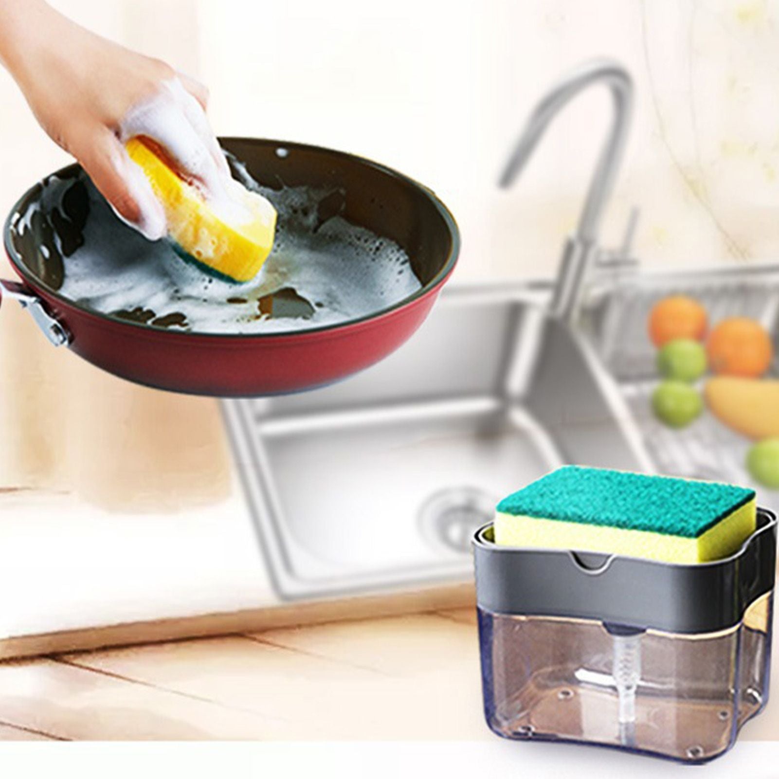Detergent Liquid Press Dispenser Box Dishwashing Soap Automatic Outlet Kitchen Supplies V1294-YM0512-3118220301711