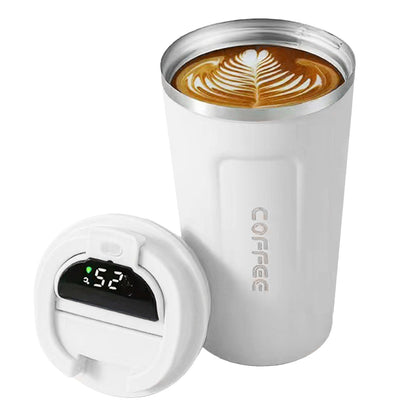 Smart Temperature Display Coffee Cup Portable 304 Stainless Steel Insulation Cup Simple Style Pure Color V1294-YM0512-3118220302011