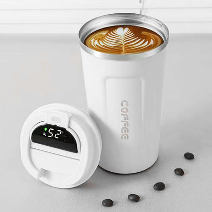 Smart Temperature Display Coffee Cup Portable 304 Stainless Steel Insulation Cup Simple Style Pure Color V1294-YM0512-3118220302011