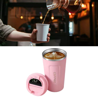 Smart Temperature Display Coffee Cup Portable 304 Stainless Steel Insulation Cup Simple Style Pure Color V1294-YM0512-3118220302020
