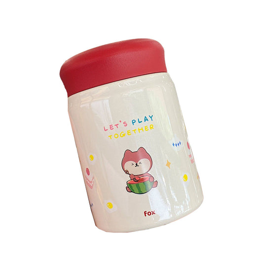 320ml Stainless Steel Insulated Vacuum Food Jar Cup Container with Lid for Outdoor Cartoon Portable Bottle Fox V1294-YM0512-3118220302514