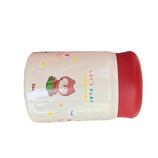 320ml Stainless Steel Insulated Vacuum Food Jar Cup Container with Lid for Outdoor Cartoon Portable Bottle Fox V1294-YM0512-3118220302514