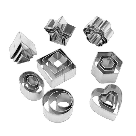 24 Pcs Cookie Cutters Set Biscuit Mould 430 Stainless Steel Vegetable Fruit Cutters for DIY Baking Cooking V1294-YM0512-3118220303811