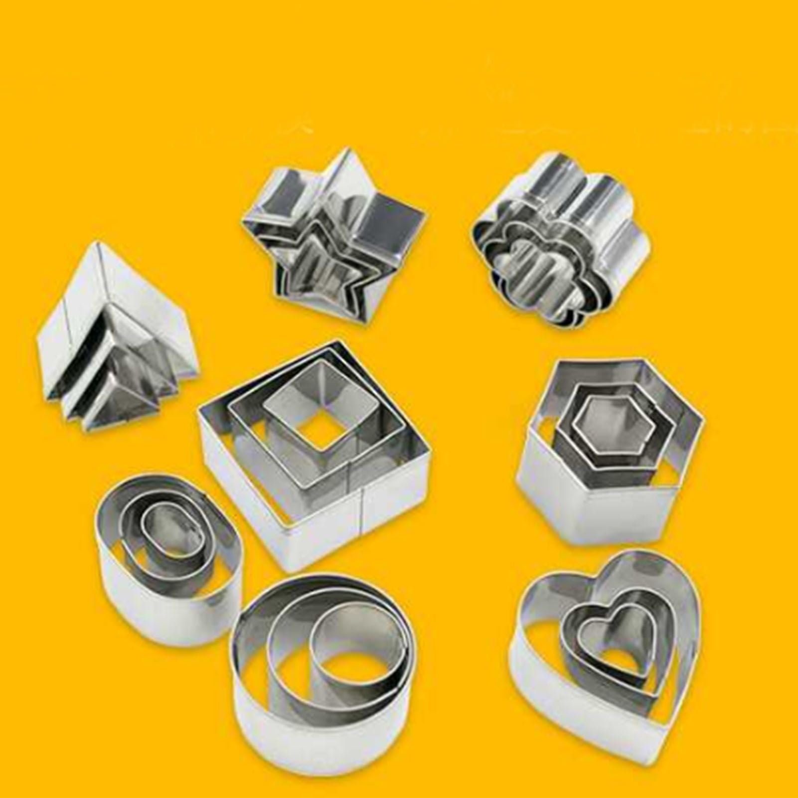 24 Pcs Cookie Cutters Set Biscuit Mould 430 Stainless Steel Vegetable Fruit Cutters for DIY Baking Cooking V1294-YM0512-3118220303811