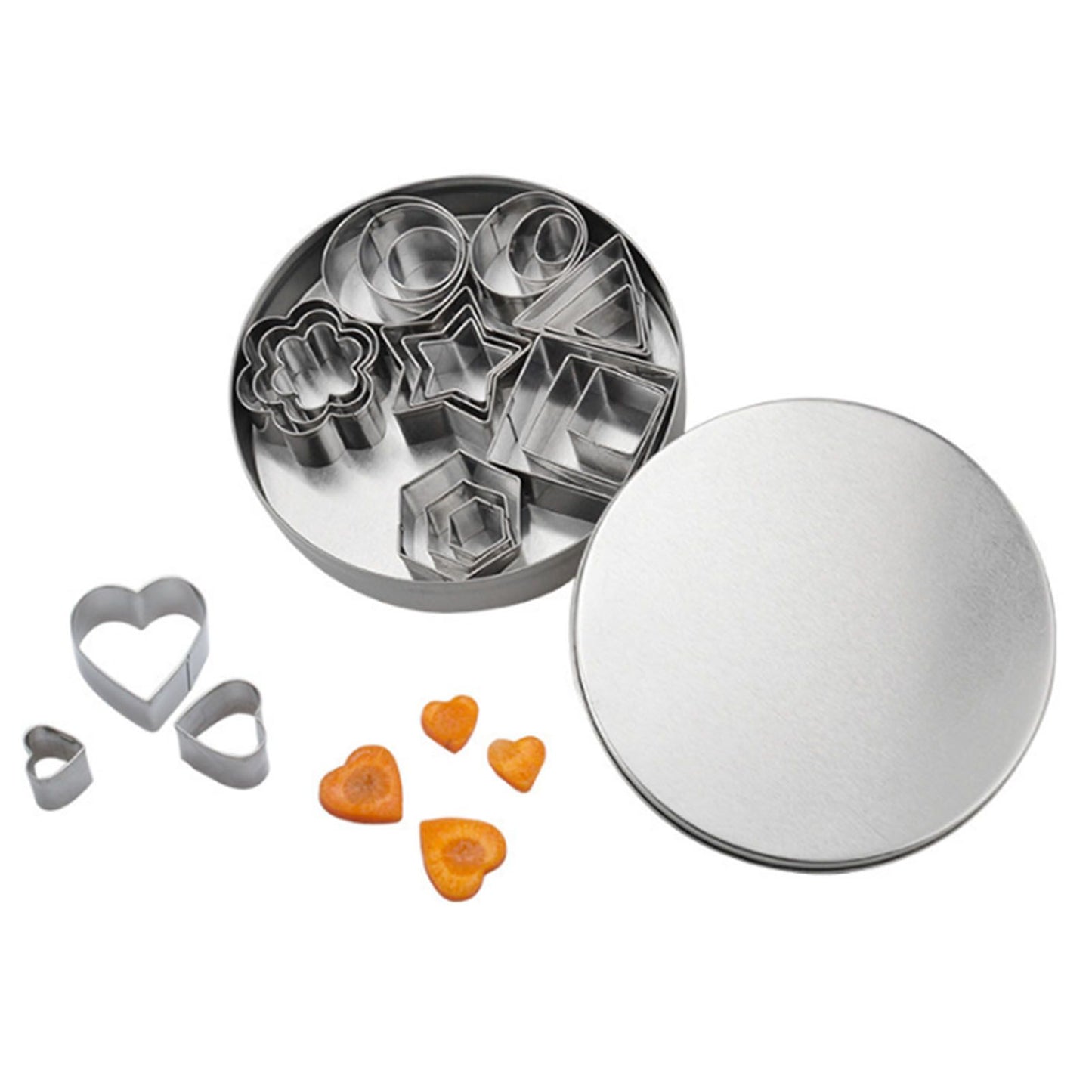 24 Pcs Cookie Cutters Set Biscuit Mould 430 Stainless Steel Vegetable Fruit Cutters for DIY Baking Cooking V1294-YM0512-3118220303811
