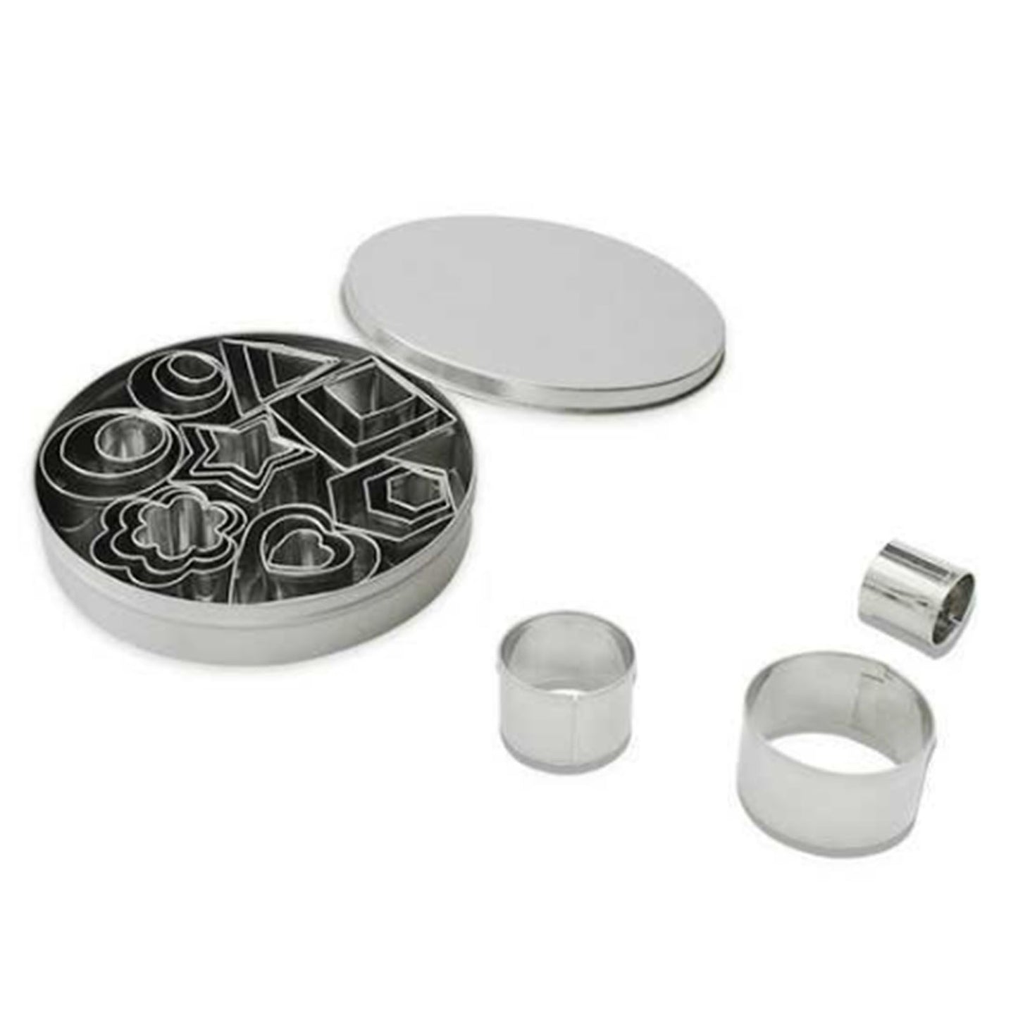 24 Pcs Cookie Cutters Set Biscuit Mould 430 Stainless Steel Vegetable Fruit Cutters for DIY Baking Cooking V1294-YM0512-3118220303811