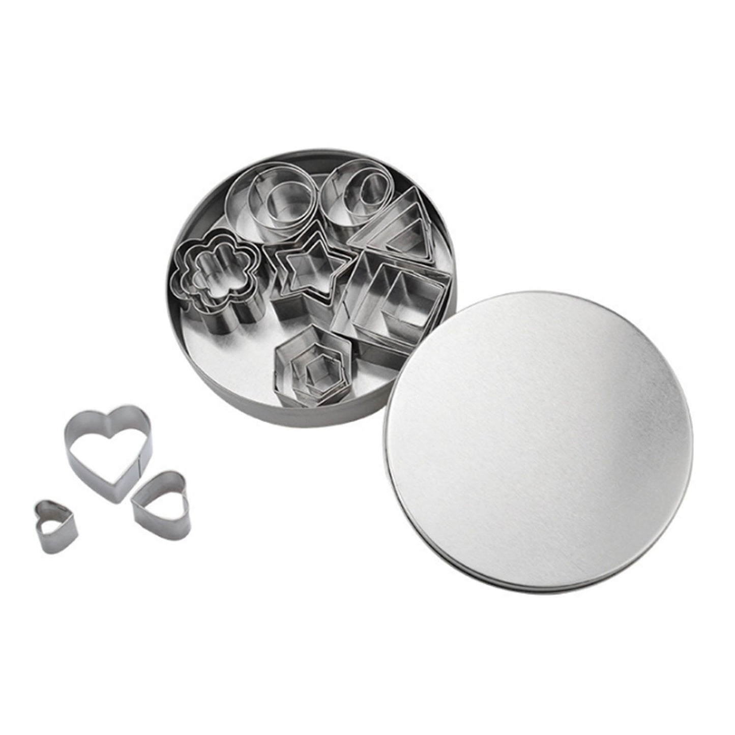 24 Pcs Cookie Cutters Set Biscuit Mould 430 Stainless Steel Vegetable Fruit Cutters for DIY Baking Cooking V1294-YM0512-3118220303811