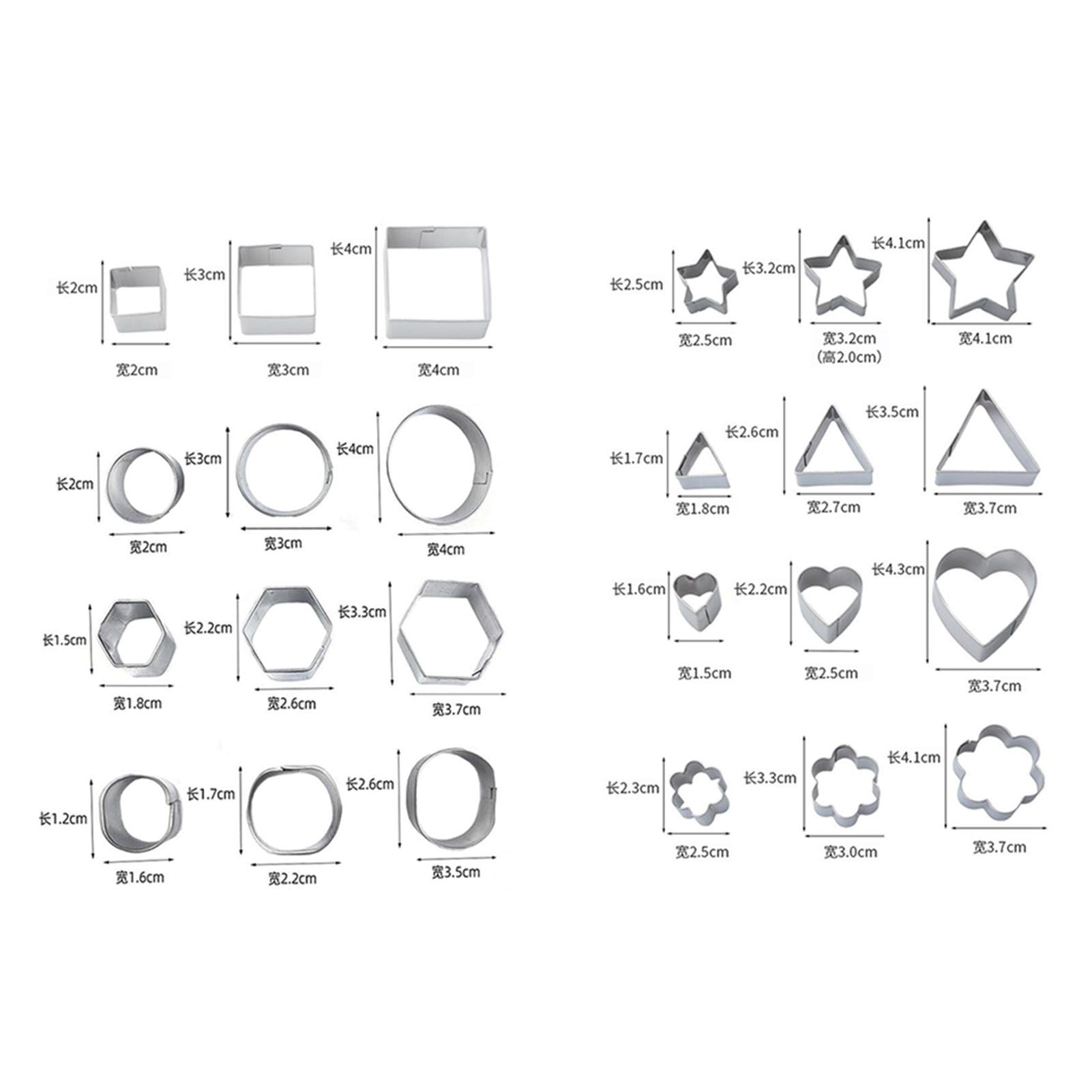 24 Pcs Cookie Cutters Set Biscuit Mould 430 Stainless Steel Vegetable Fruit Cutters for DIY Baking Cooking V1294-YM0512-3118220303811