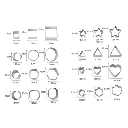 24 Pcs Cookie Cutters Set Biscuit Mould 430 Stainless Steel Vegetable Fruit Cutters for DIY Baking Cooking V1294-YM0512-3118220303811